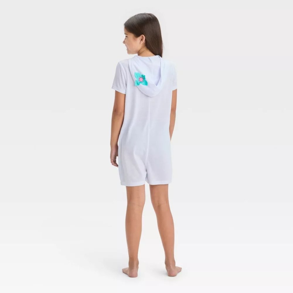 Disney - Girls' The Little Mermaid Pajama Romper White - Picture 6 of 7